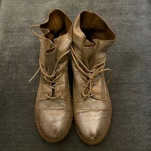 Miz Mooz gold ankle boots